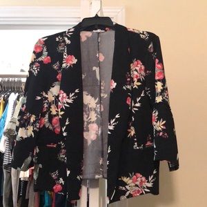 Black floral blazer